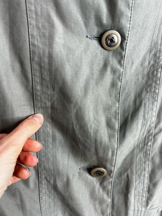 90s Y2K Luba matte sage green oversized boxy minimalist old money car coat - Picture 16 of 17